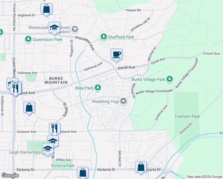 map of restaurants, bars, coffee shops, grocery stores, and more near 1331 Olmsted Street in Coquitlam