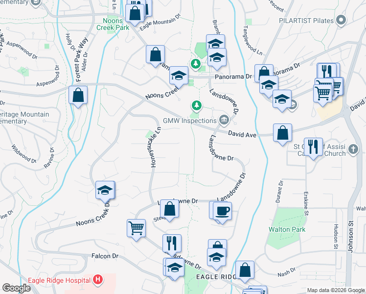 map of restaurants, bars, coffee shops, grocery stores, and more near 2572 Fuchsia Place in Coquitlam