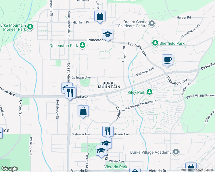 map of restaurants, bars, coffee shops, grocery stores, and more near 1326 Fifeshire Street in Coquitlam
