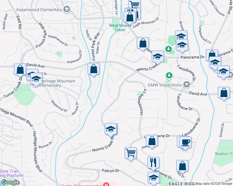 map of restaurants, bars, coffee shops, grocery stores, and more near 1307 Noons Creek Drive in Port Moody