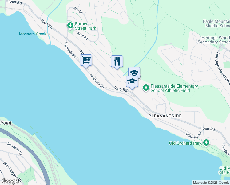map of restaurants, bars, coffee shops, grocery stores, and more near 3172 Alderside Road in Port Moody