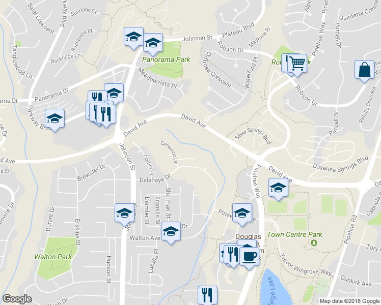 map of restaurants, bars, coffee shops, grocery stores, and more near 2975 Lotus Court in Coquitlam