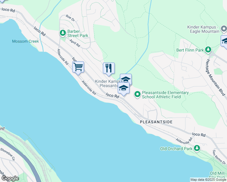map of restaurants, bars, coffee shops, grocery stores, and more near 920 Barber Street in Port Moody