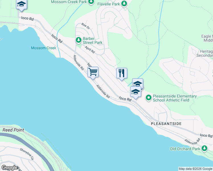 map of restaurants, bars, coffee shops, grocery stores, and more near 1040 Ioco Road in Port Moody