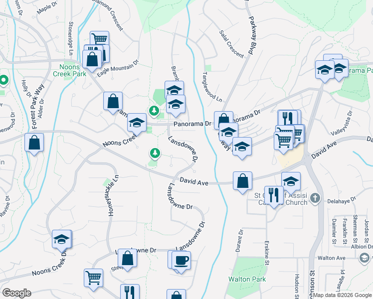 map of restaurants, bars, coffee shops, grocery stores, and more near 1476 Lansdowne Drive in Coquitlam