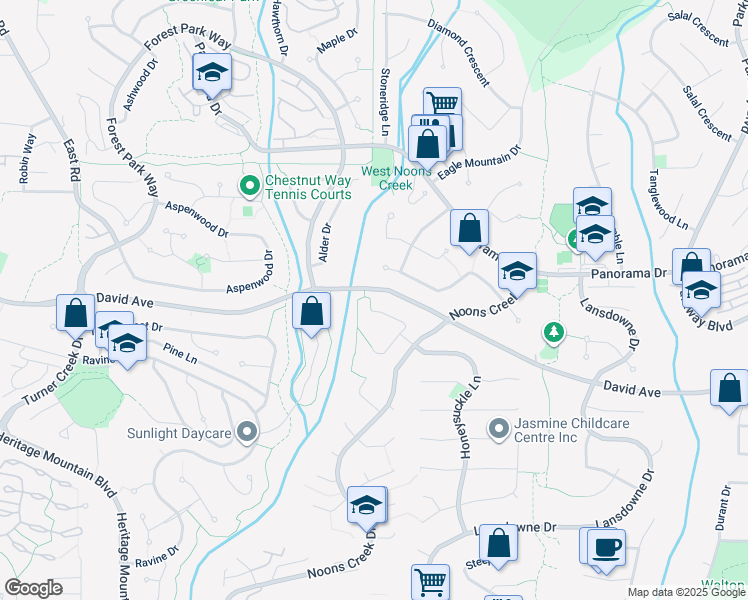map of restaurants, bars, coffee shops, grocery stores, and more near 1422 Magnolia Place in Coquitlam