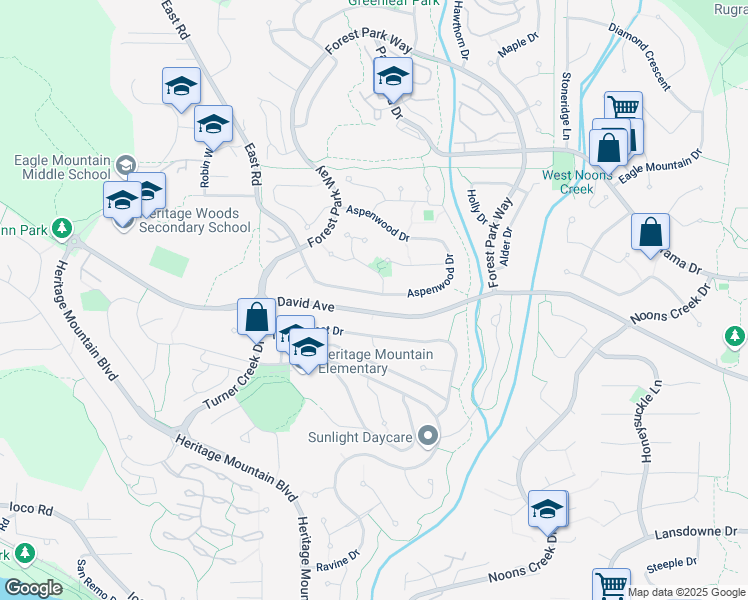 map of restaurants, bars, coffee shops, grocery stores, and more near 131 Aspenwood Drive in Port Moody