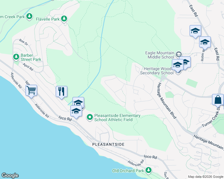 map of restaurants, bars, coffee shops, grocery stores, and more near Eagle Pass in Port Moody