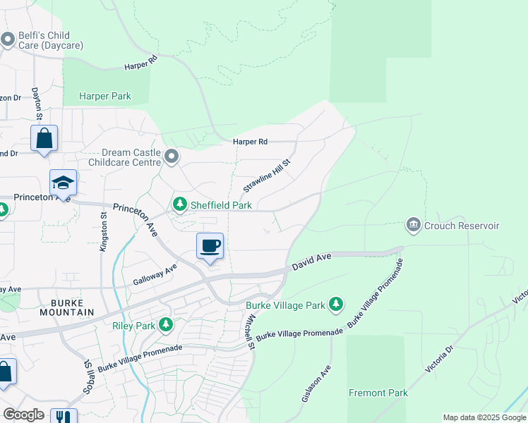 map of restaurants, bars, coffee shops, grocery stores, and more near 3565 Sheffield Avenue in Coquitlam