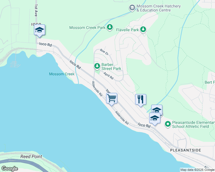 map of restaurants, bars, coffee shops, grocery stores, and more near 1227 Ioco Road in Port Moody