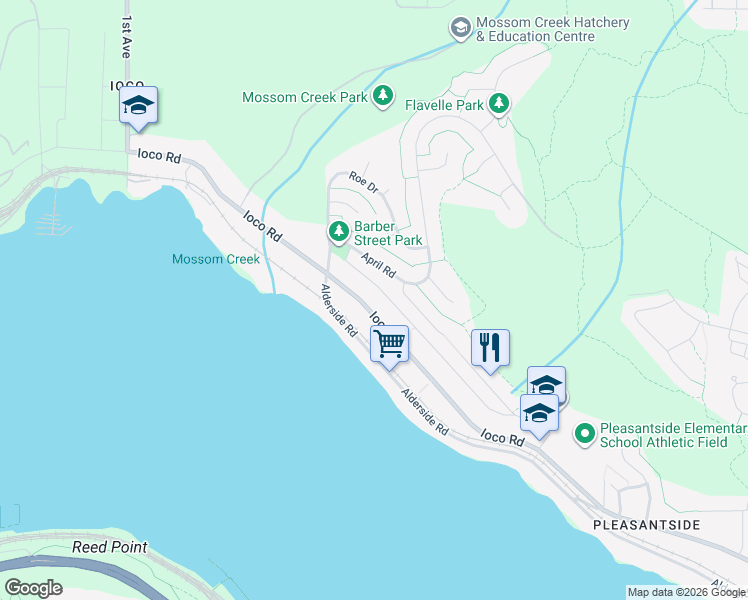 map of restaurants, bars, coffee shops, grocery stores, and more near 1239 Ioco Road in Port Moody