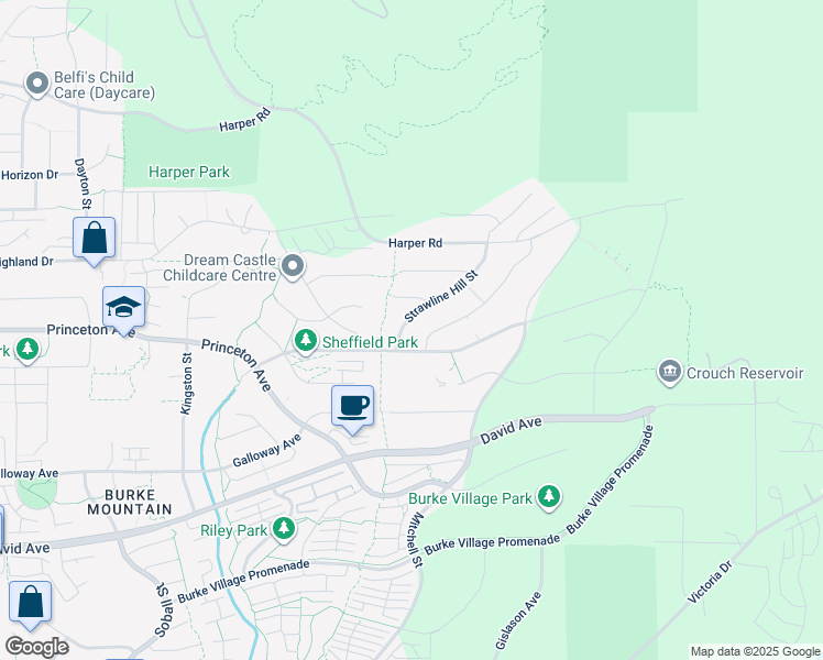 map of restaurants, bars, coffee shops, grocery stores, and more near 1407 Strawline Hill Street in Coquitlam