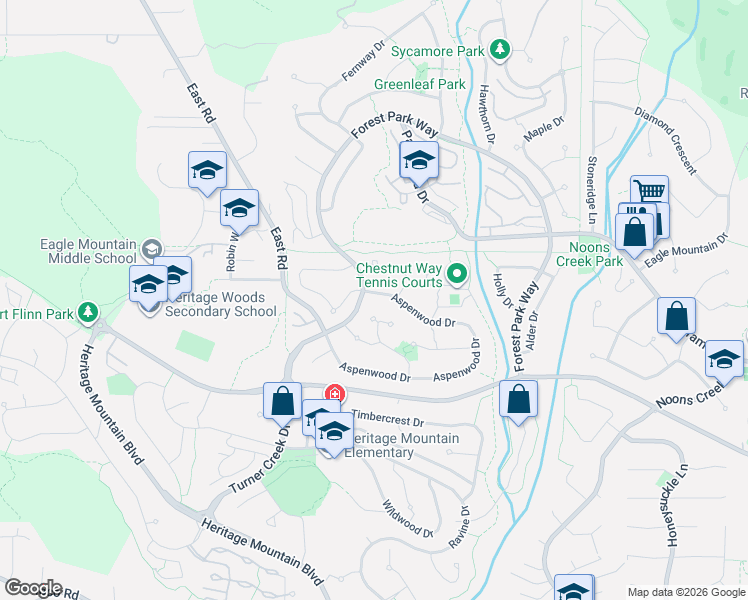 map of restaurants, bars, coffee shops, grocery stores, and more near 214 Aspenwood Drive in Port Moody