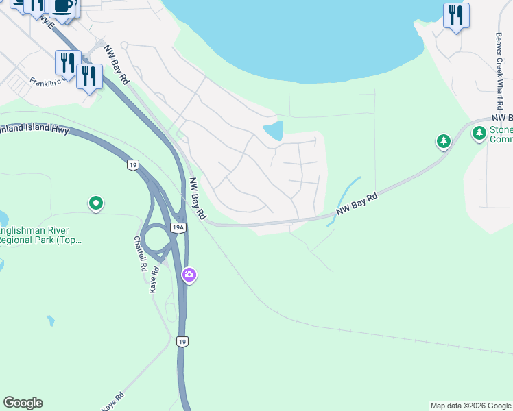 map of restaurants, bars, coffee shops, grocery stores, and more near 1403 Cape Cod Drive in Parksville
