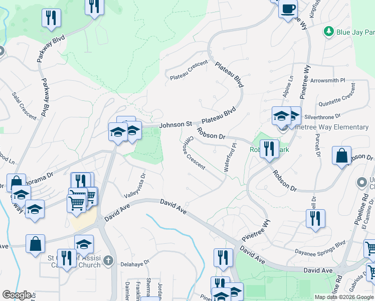 map of restaurants, bars, coffee shops, grocery stores, and more near 2939 Cliffrose Crescent in Coquitlam
