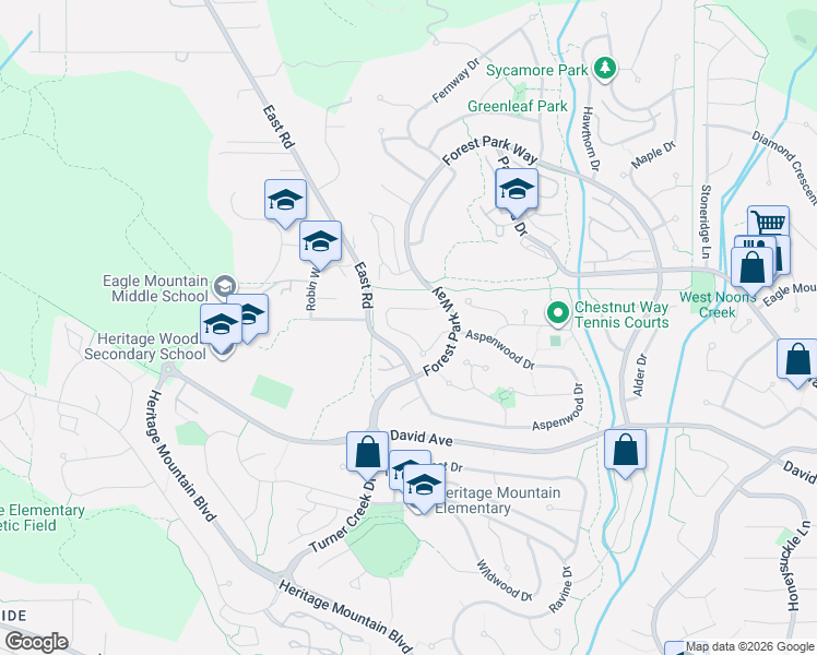 map of restaurants, bars, coffee shops, grocery stores, and more near 43 Linden Court in Port Moody