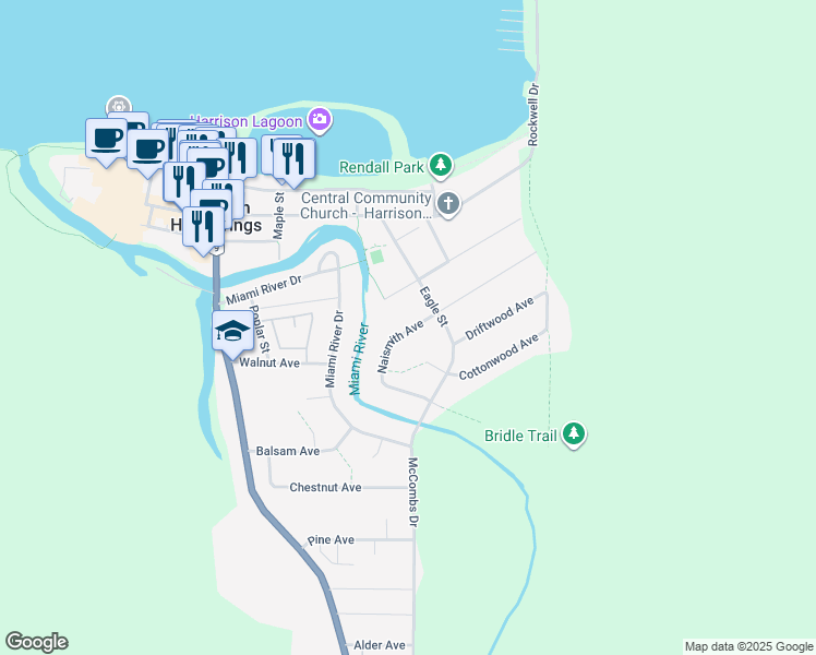 map of restaurants, bars, coffee shops, grocery stores, and more near 476 Naismith Avenue in Harrison Hot Springs
