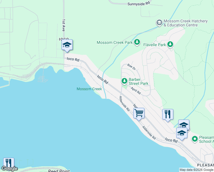 map of restaurants, bars, coffee shops, grocery stores, and more near 11 Ioco Road in Port Moody