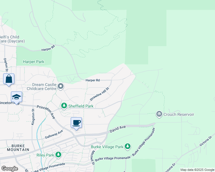 map of restaurants, bars, coffee shops, grocery stores, and more near 1438 Strawline Hill Street in Coquitlam