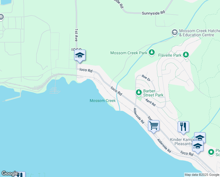 map of restaurants, bars, coffee shops, grocery stores, and more near 1534 Ioco Road in Port Moody