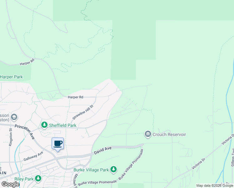 map of restaurants, bars, coffee shops, grocery stores, and more near Flywheel Trail in Coquitlam