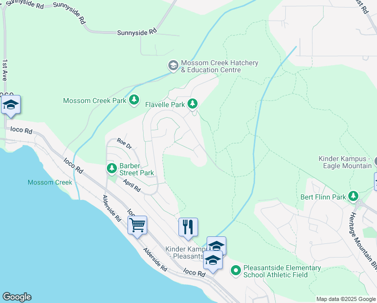 map of restaurants, bars, coffee shops, grocery stores, and more near 15 Escola Bay in Port Moody
