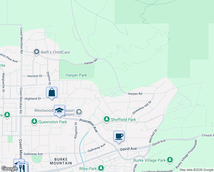 map of restaurants, bars, coffee shops, grocery stores, and more near 3507 Hall Avenue in Coquitlam