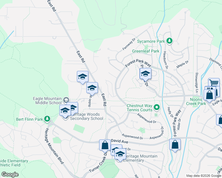 map of restaurants, bars, coffee shops, grocery stores, and more near 15 Forest Park Way in Port Moody