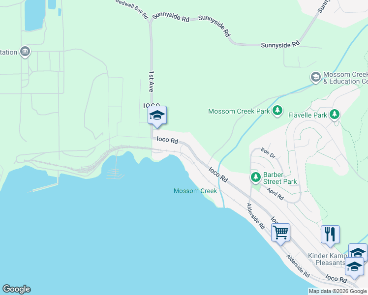 map of restaurants, bars, coffee shops, grocery stores, and more near 1650 Ioco Road in Port Moody