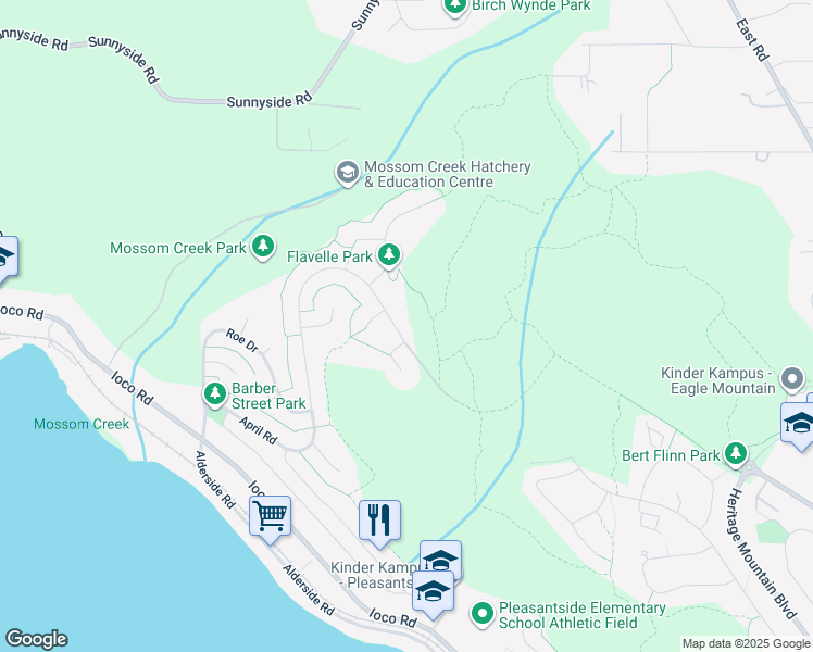 map of restaurants, bars, coffee shops, grocery stores, and more near 311 April Road in Port Moody