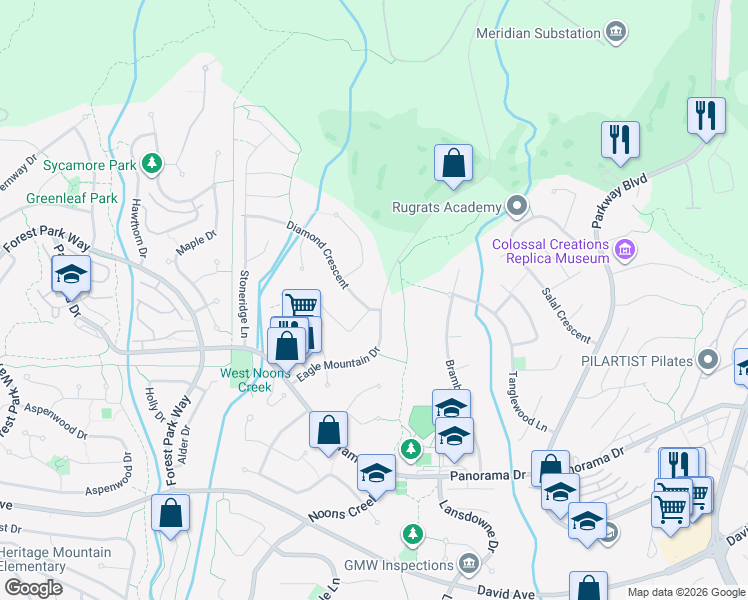 map of restaurants, bars, coffee shops, grocery stores, and more near 2599 Diamond Crescent in Coquitlam