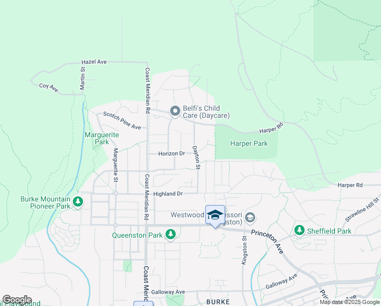 map of restaurants, bars, coffee shops, grocery stores, and more near 3420 Horizon Drive in Coquitlam