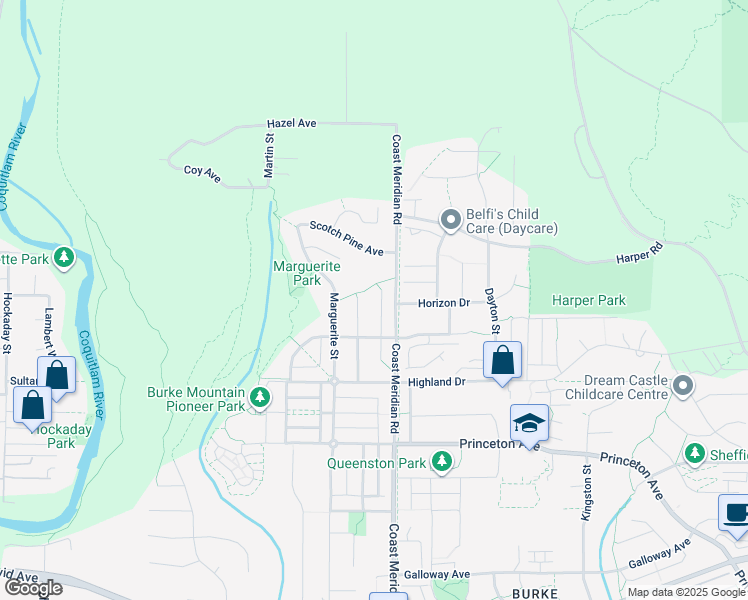 map of restaurants, bars, coffee shops, grocery stores, and more near 2022 Nanton Street in Coquitlam