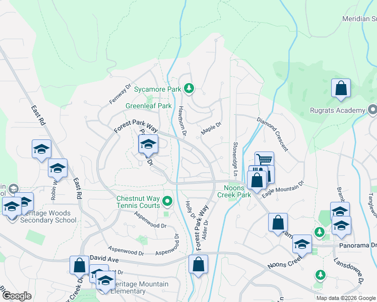 map of restaurants, bars, coffee shops, grocery stores, and more near 2200 Panorama Drive in Port Moody
