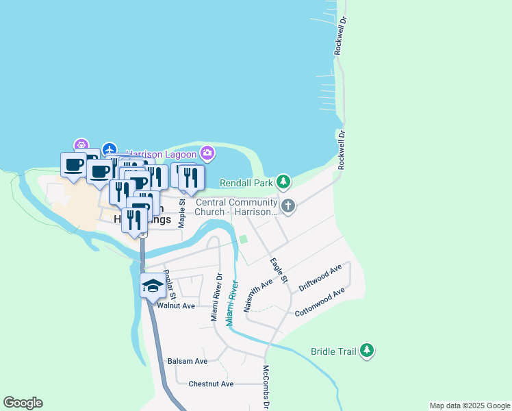map of restaurants, bars, coffee shops, grocery stores, and more near 500 Esplanade Avenue in Harrison Hot Springs