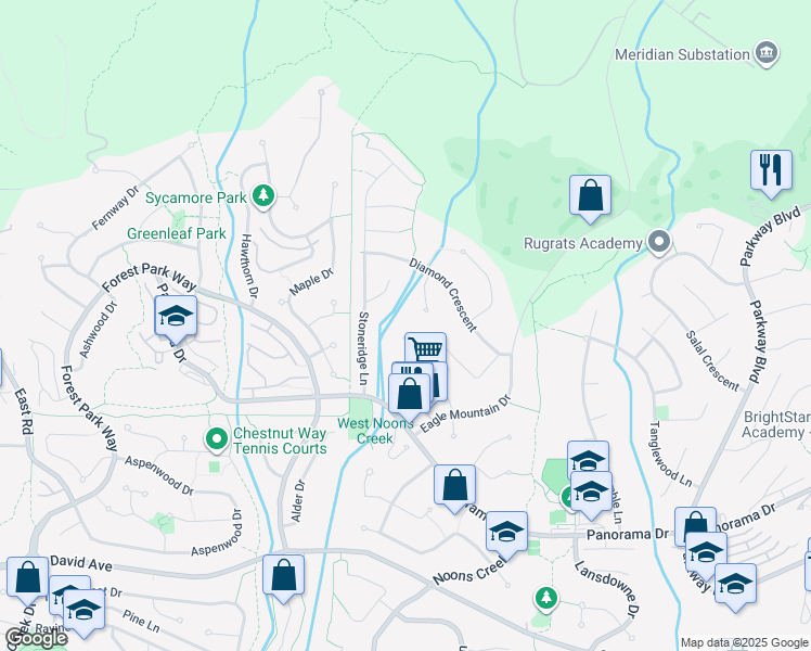 map of restaurants, bars, coffee shops, grocery stores, and more near 2505 Sapphire Place in Coquitlam