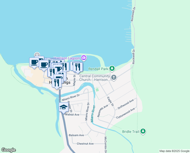 map of restaurants, bars, coffee shops, grocery stores, and more near 410 Esplanade Avenue in Harrison Hot Springs