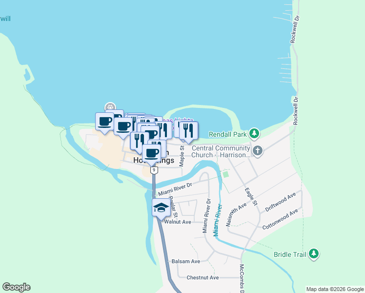 map of restaurants, bars, coffee shops, grocery stores, and more near 378 Esplanade in Harrison Hot Springs