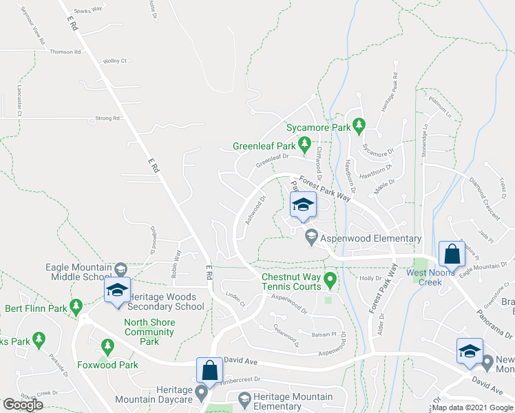 map of restaurants, bars, coffee shops, grocery stores, and more near 26 Ashwood Dr in Port Moody
