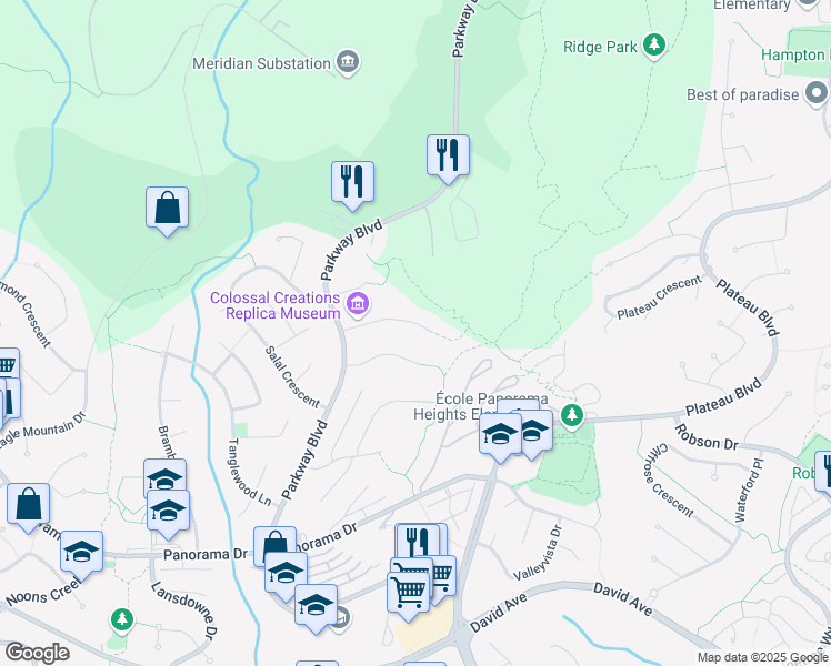 map of restaurants, bars, coffee shops, grocery stores, and more near 2978 Forestridge Place in Coquitlam