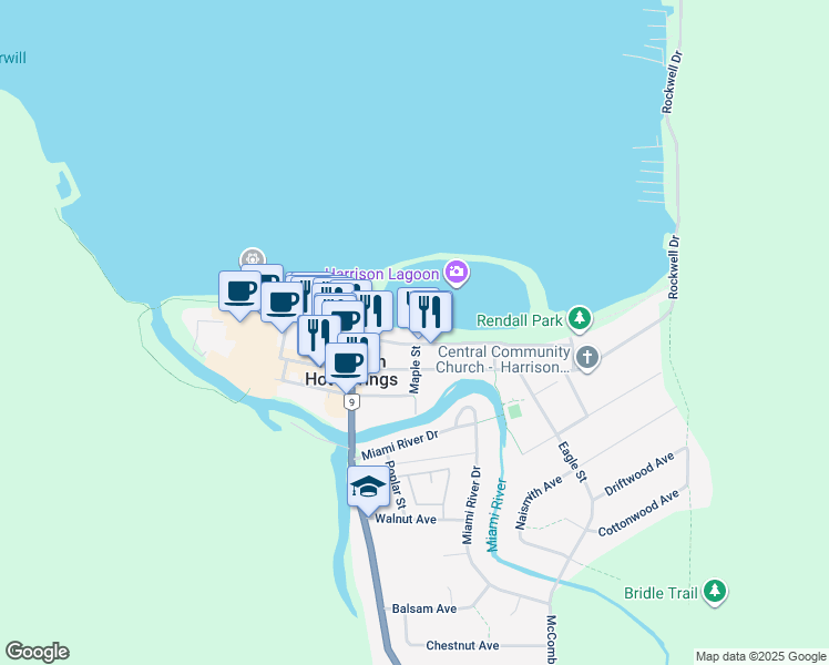map of restaurants, bars, coffee shops, grocery stores, and more near 378 Esplanade in Harrison Hot Springs
