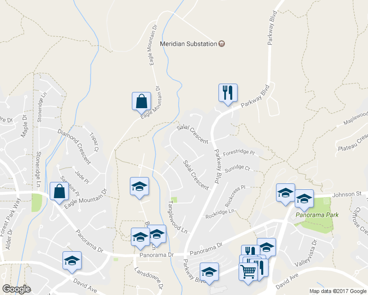 map of restaurants, bars, coffee shops, grocery stores, and more near 1578 Manzanita Court in Coquitlam