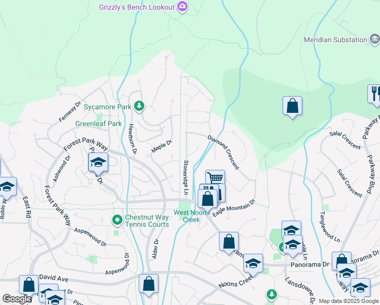 map of restaurants, bars, coffee shops, grocery stores, and more near 2501 Mica Place in Coquitlam