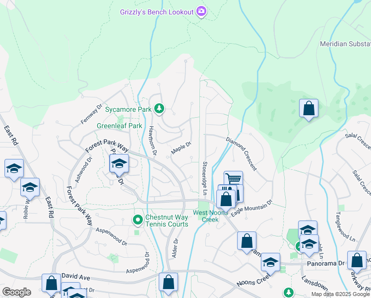 map of restaurants, bars, coffee shops, grocery stores, and more near 112 Maple Drive in Port Moody