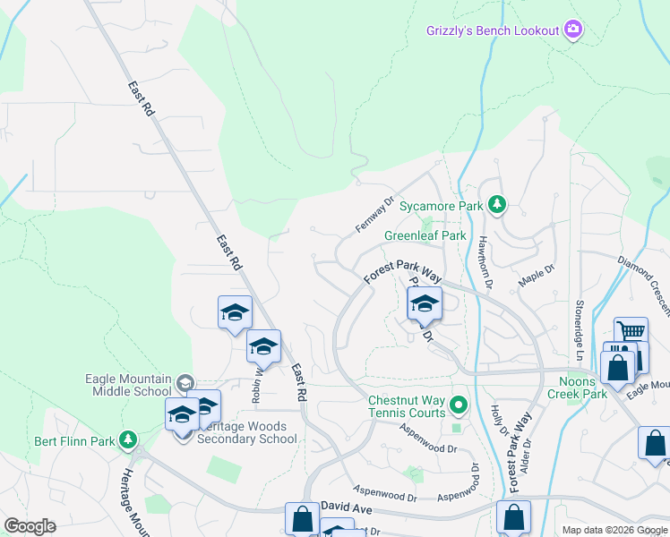 map of restaurants, bars, coffee shops, grocery stores, and more near 23 Fernway Drive in Port Moody