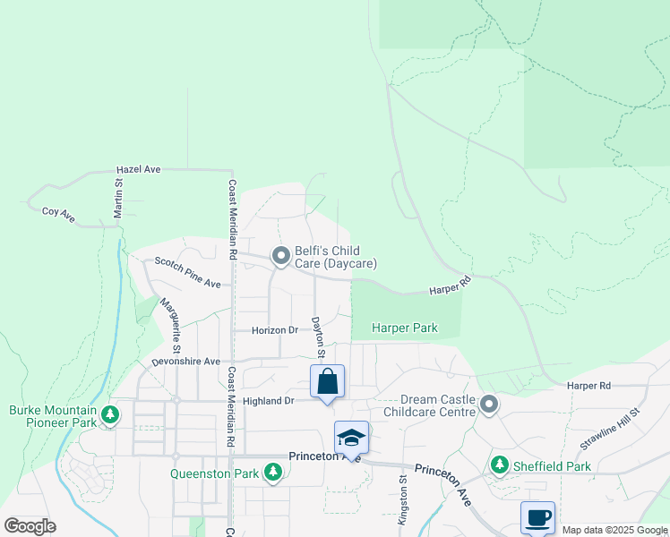 map of restaurants, bars, coffee shops, grocery stores, and more near 1509 Shore View Place in Coquitlam