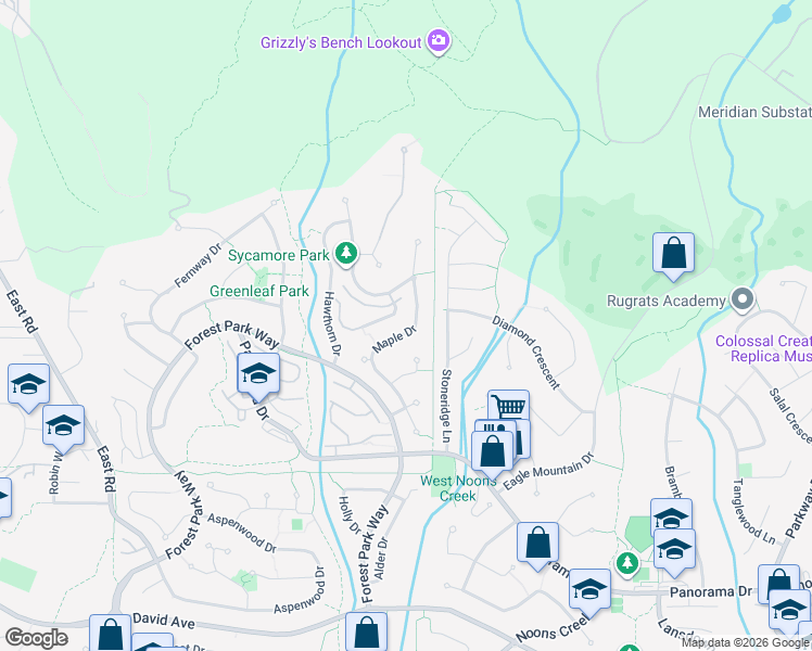 map of restaurants, bars, coffee shops, grocery stores, and more near 123 Maple Drive in Port Moody