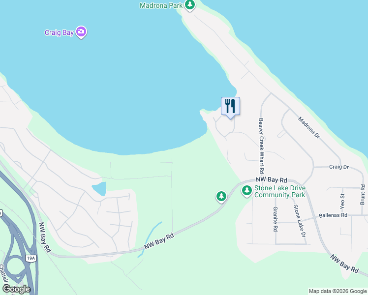 map of restaurants, bars, coffee shops, grocery stores, and more near 1600 Stroulger Road in Nanoose Bay
