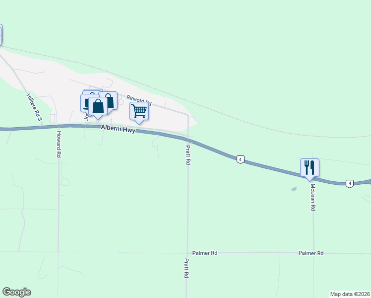 map of restaurants, bars, coffee shops, grocery stores, and more near 980 Pratt Road in Qualicum Beach