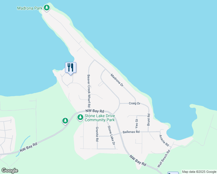 map of restaurants, bars, coffee shops, grocery stores, and more near 1540 Arbutus Drive in Nanoose Bay
